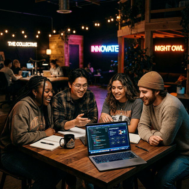 Students collaborating at Philadelphia Hub